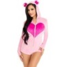 Pink Velvet Teddy Bodysuit M