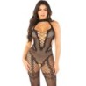 Bodystocking Crotchless i Net Sort One Size