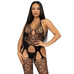 Bodystocking i Net med Stropper One Size - Sort