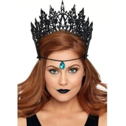 Coroa Com Glitter E Joia Preto