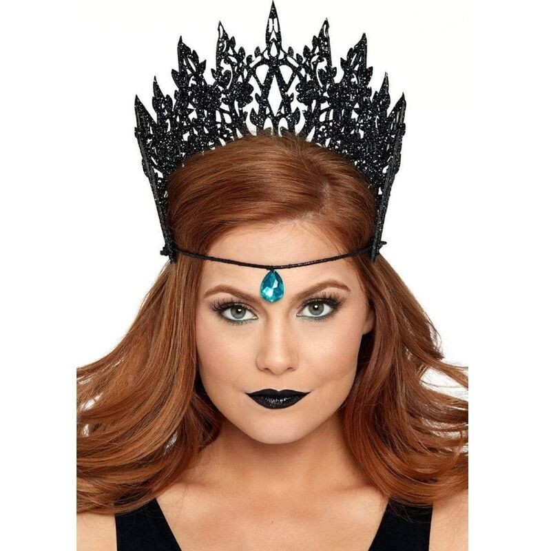 Coroa Com Glitter E Joia Preto