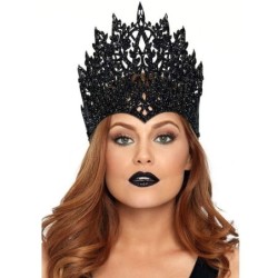 Coroa Com Glitter E Joia Preto