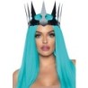 Black Faux Leather Spiked Maleficent Crown