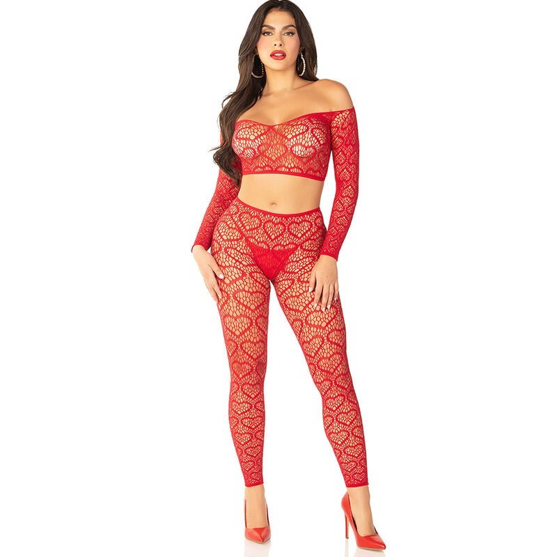 Crop Top + Röda Strumpbyxor One Size