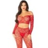 Crop Top + Röda Strumpbyxor One Size