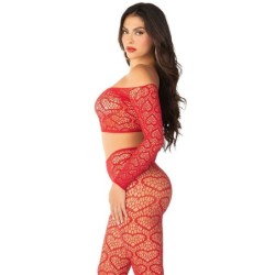 Crop Top + Röda Strumpbyxor One Size