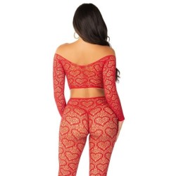Crop Top + Röda Strumpbyxor One Size