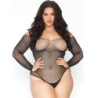 Kristallisierter Netzstrumpf Bodystocking 1X-2X