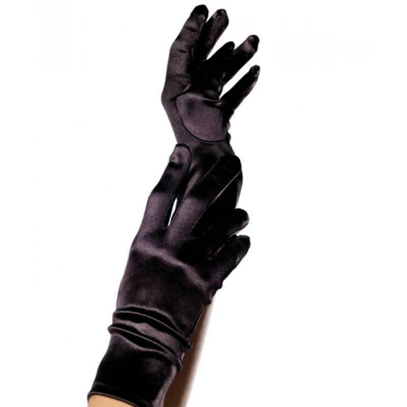 Satijnen Handschoenen Zwart Satijnen Handschoenen Zwart