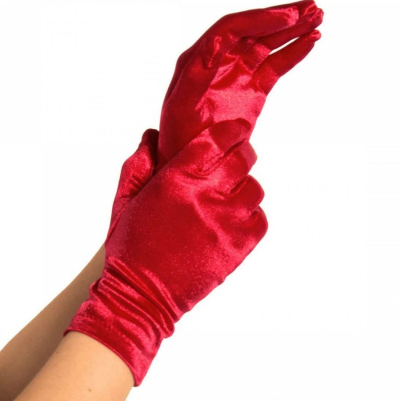 Satijnen Handschoenen Rood