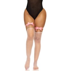 Högt strumpeband i veganskt läder One Size - Rosa