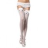 White Stockings With Lace Top Detail And Satin Bow