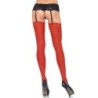 Seamed Stockings With Red Lace Garter