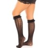 Black Ruffled Knee High Socks