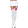 White Nylon Stockings With Red Bow