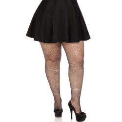 Krystalliserede Netstrømper Sort Plus Size