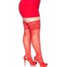 Medias Rojas Autoadhesivas Con Encaje Ancho Plus Size