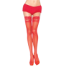 Red Stockings With Self-Adhesive Lace Trim