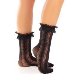 Chaussettes Courtes à Volants Noires