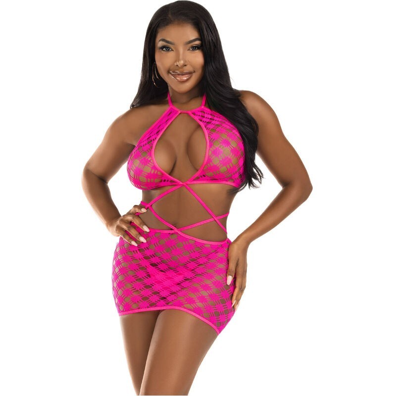 Mini Robe Avec Ouvertures Fuchsia Taille Unique