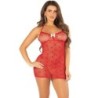 Mini-Netzkleid mit Herzmuster Rot Einheitsgröße
