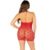 Mini-Netzkleid mit Herzmuster Rot Einheitsgröße