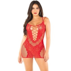 Mini-Netzkleid mit Trägern Rot