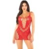 Mini-Netzkleid mit Trägern Rot
