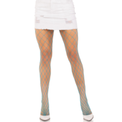 Collant a Rete Diamante Blu
