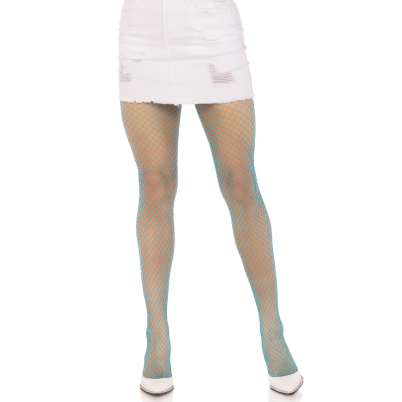 Collant a rete in lycra blu