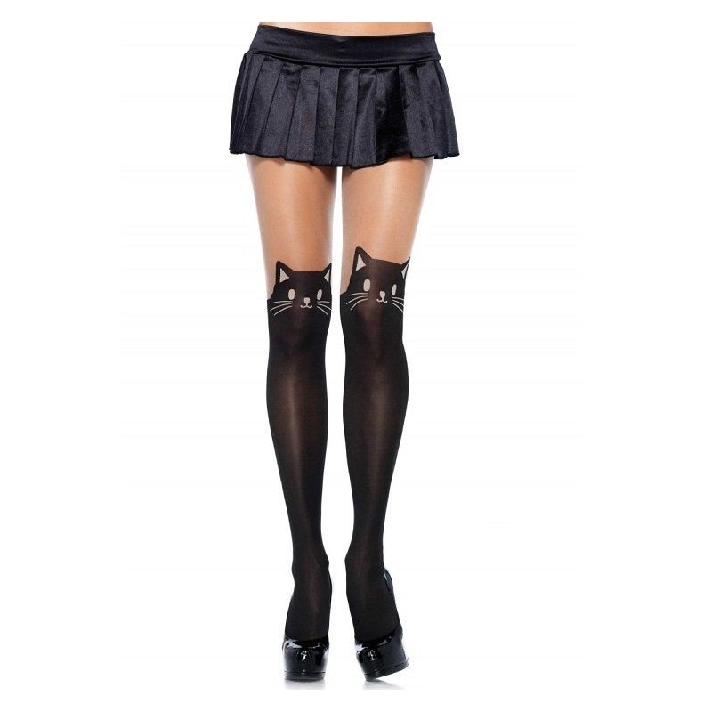 Opaque Cat Print Tights Opaque Cat Print Tights