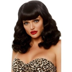 Retro Curly Wig With Luminescent Fringe Black