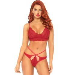 Set 2-delig Met Dubbele String M/L Rood