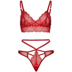 Set 2-delig Met Dubbele String M/L Rood