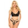 Set 2 osaa, jossa tuplarimpsu stringit S/M Musta