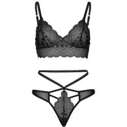 Set 2 osaa, jossa tuplarimpsu stringit S/M Musta