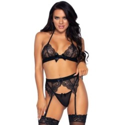 Ensemble Trois Pièces Top, Porte-jarretelles et String S