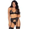 Ensemble Trois Pièces Top, Porte-jarretelles et String S