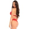 Set Due Pezzi Mutandine e Top Collo Halter Rosso M/L