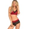 Tweedelige Set Rood en Zwart S/M