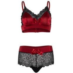 Set zweiteilig Rot und Schwarz S/M