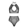 Ensemble Deux Pièces Top Court Col Halter Et String Taille Unique