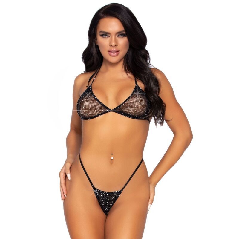 Set Completo Intimo In Rete Top E Tanga Taglia Unica