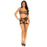 Bra & Garter Harness Set in Fishnet