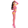 Set Top Strapsstrümpfe & Handschuhe Fuchsia
