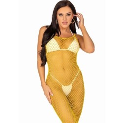 Robe Longue en Maille Jaune Taille Unique