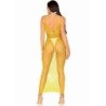 Robe Longue en Maille Jaune Taille Unique