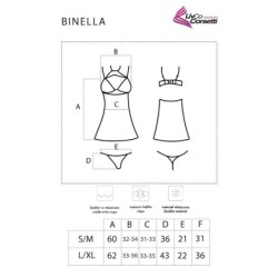 Binella komplekts Babydoll + melnas string biksītes L/Xl