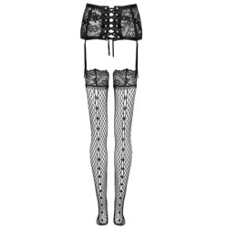 Jelly Lc 90673 Suspender Belt + Stockings Black S/M