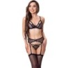 Keila Lc 20245 Soutien-gorge + Porte-jarretelles + String Noir S/M